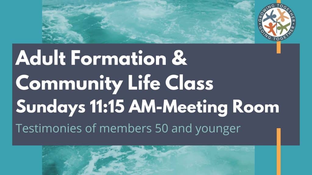 Sundays at 11:15 am you'll find us in the Meeting Room, learning & growing together.