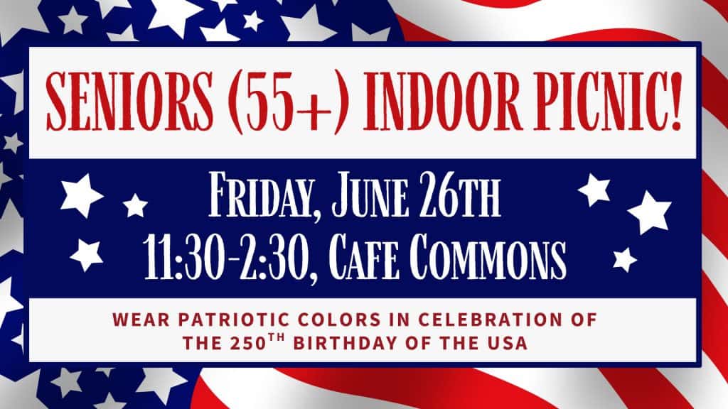 Fri, June 26, 11:30am: Come for lunch and learn the story of the US flag. Sign up at church.