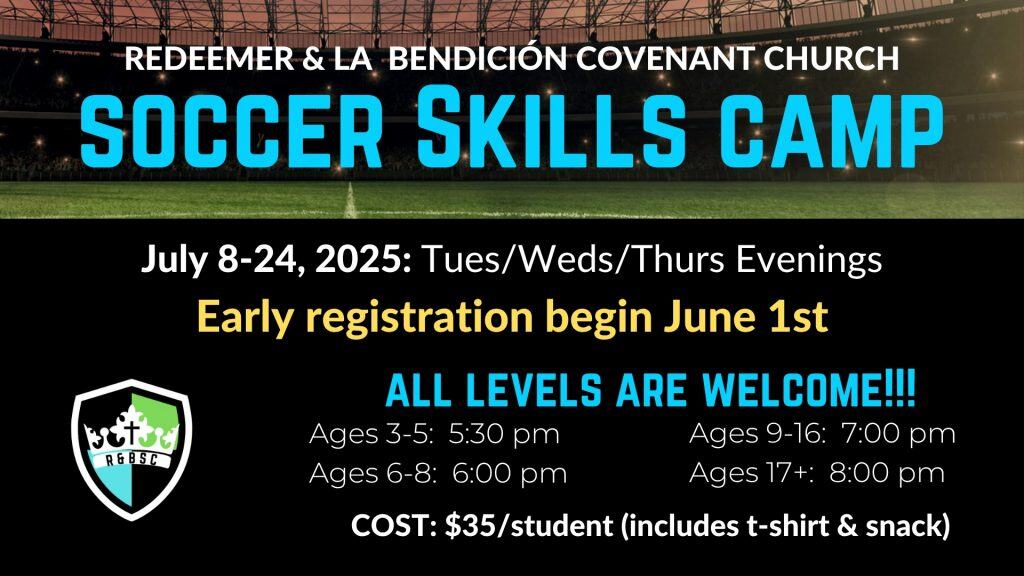 Early registration starts June 1 for Soccer Camp. Lots of fun, friends, & learning for the kids!