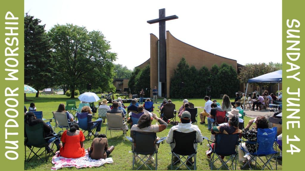 Sun, June 14, get ready for a fun day with open-air worship and picnic. Community welcome!