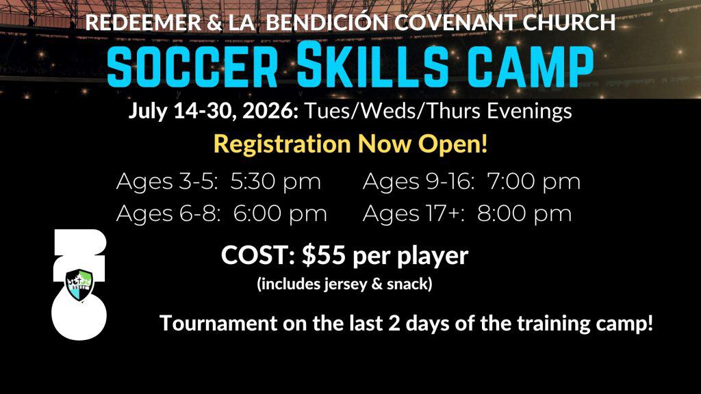 Register any time for Summer Soccer Camp. Lots of fun, friends, & learning for the kids!