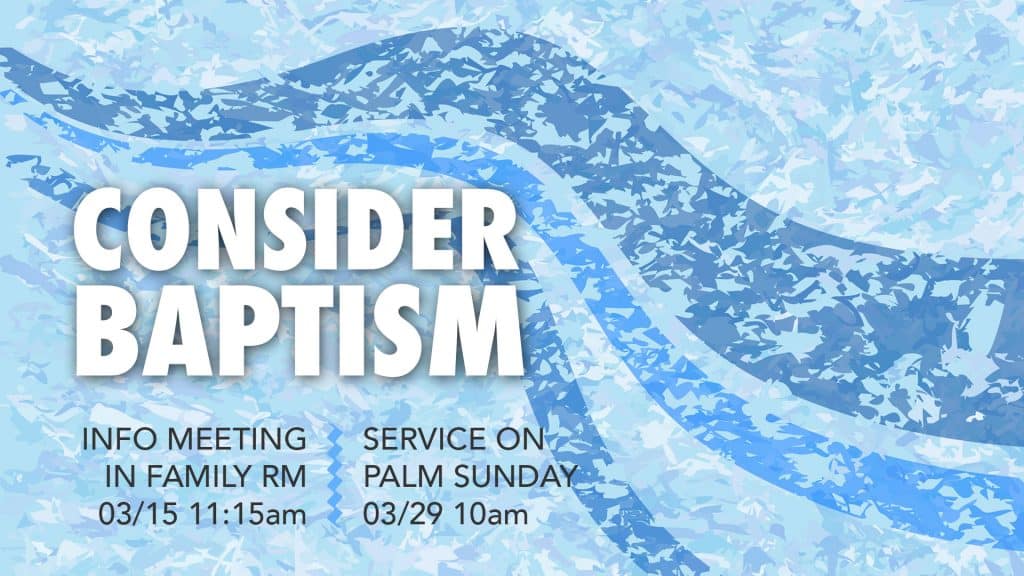 Pastor Dan would like to chat with you about taking this next step in your faith journey.